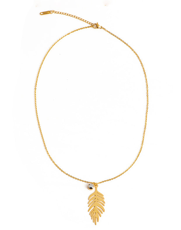 Leaf S/Steel Pendant and Chain