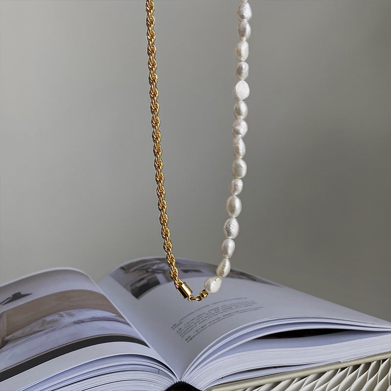 Freshwater Pearl Gold Rope Necklace