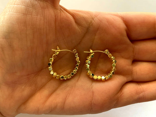 Gold Cube hoops