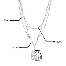 Load image into Gallery viewer, Made with Love S/Steel silver necklace set
