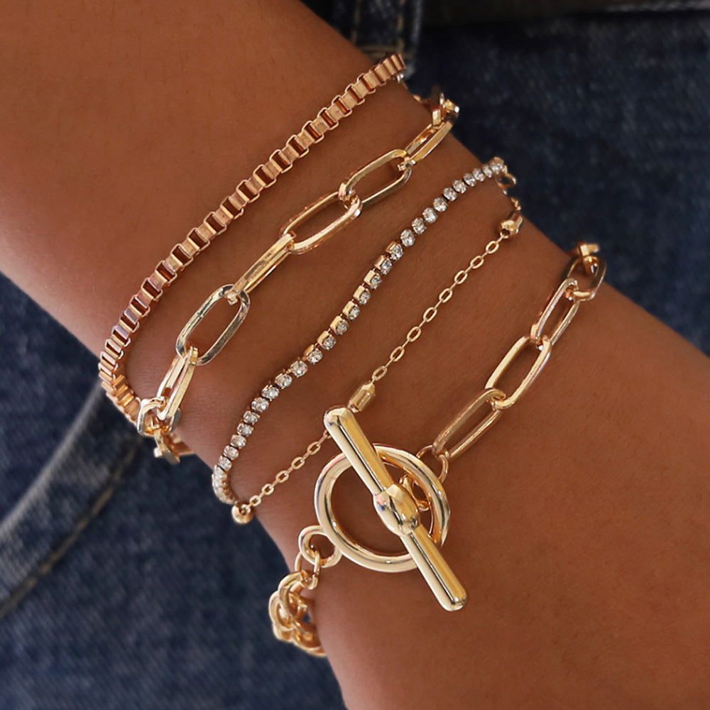 Bracelet chain set Gold