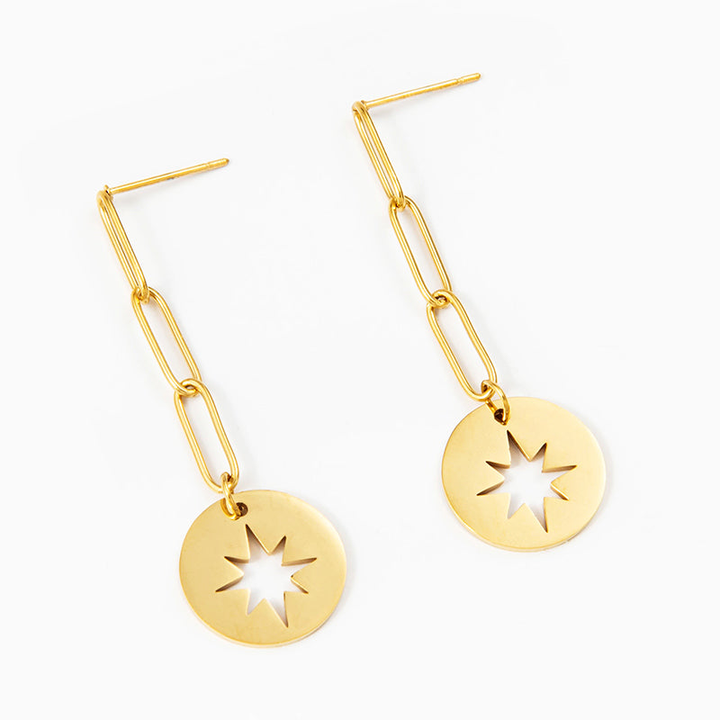 Chained to the Stars S/Steel Gold Earrings