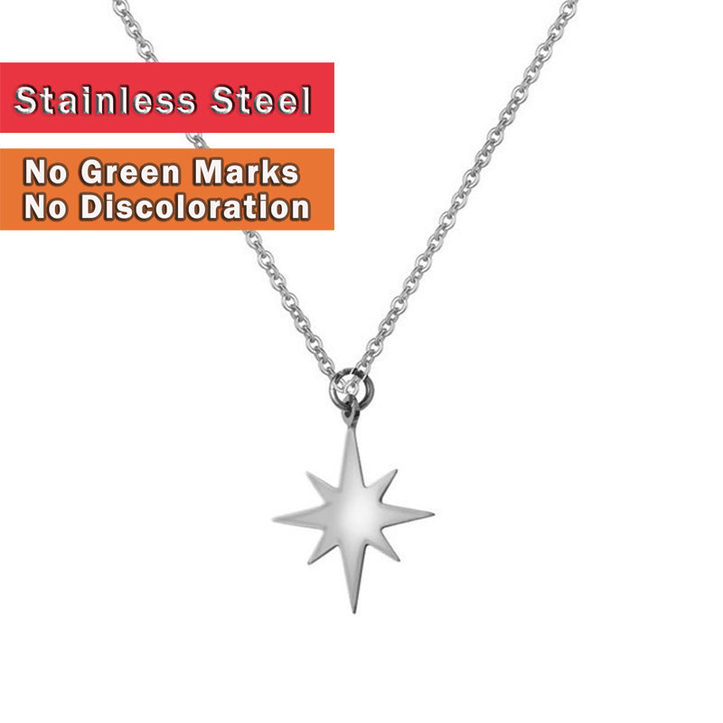Silver star S/Steel  Pendant & Chain