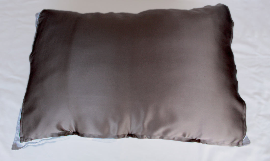 Bold Bronze 100% Silk Travel Pillow Topper