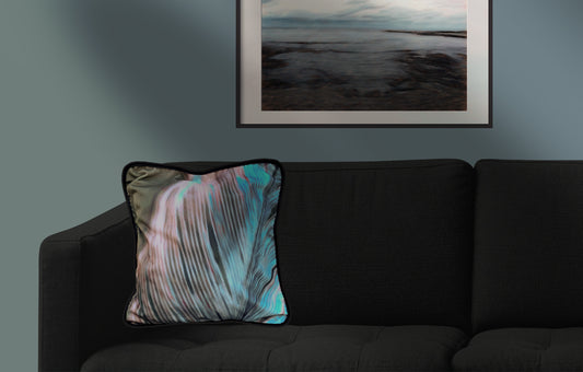 Feather Flux Brown Turquoise Cushion Cover
