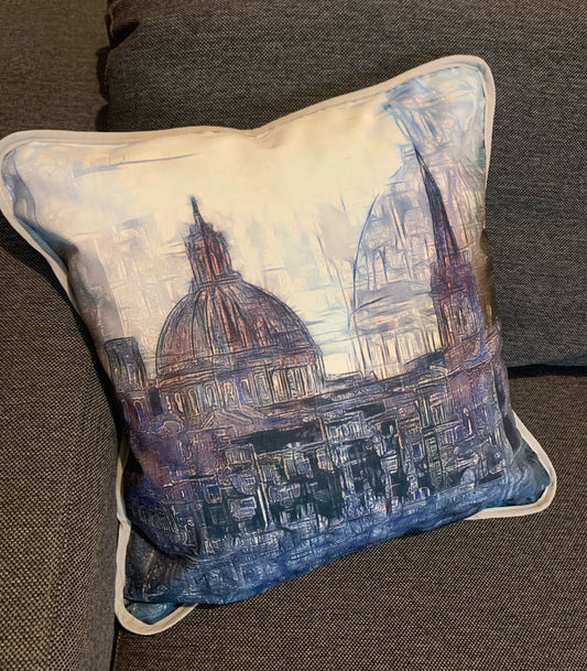 Valletta Blueprint Cushion Cover