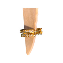 Load image into Gallery viewer, Gold Diamond Sleeper loop earrings
