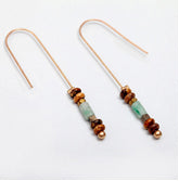 Multi colour Stone Geometric Angle Earrings