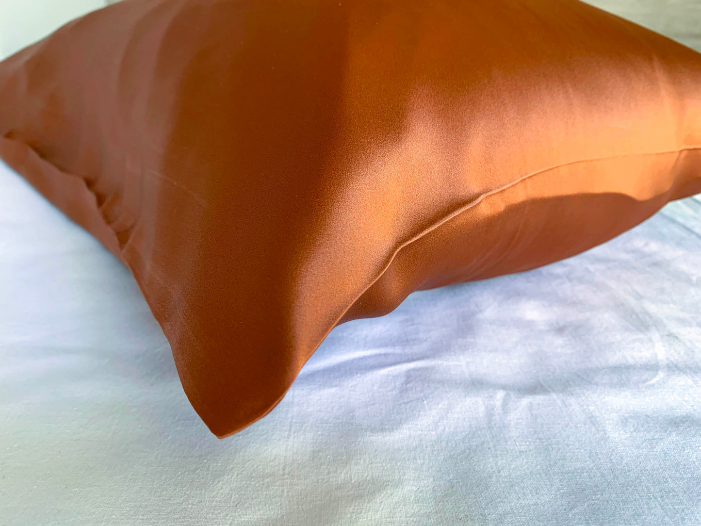 Warm Rust Orange 100% Silk Pillowcase